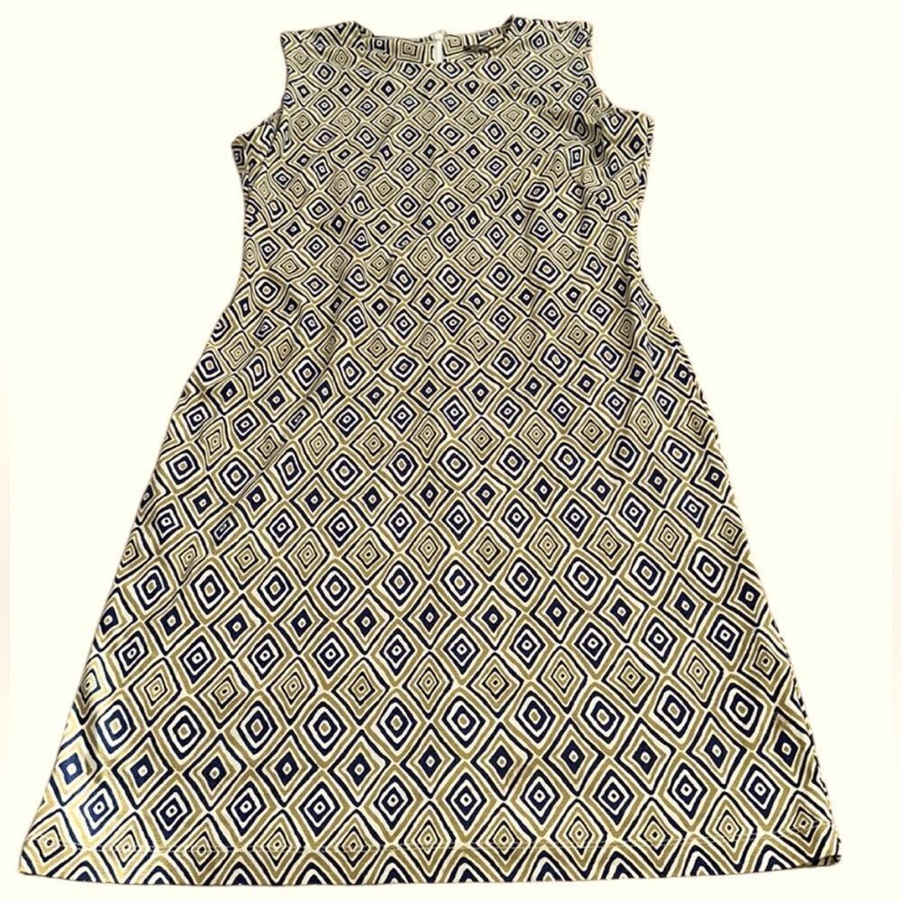 J. McLaughlin Women’s Gold And‎ Navy Sleeveless Dress, Size L